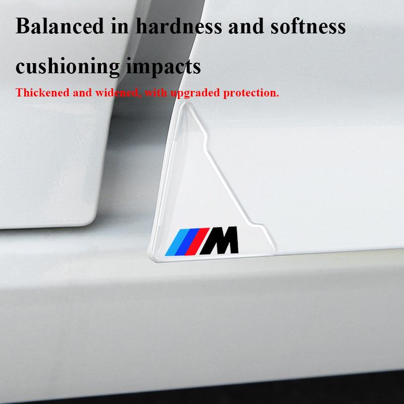 QSC24 4Pcs Car Door Corner Cover Bumper Crash Protection Stickers For BMW M5 M4 M3 F20 F40 F22 F30 E90 F32 F10 F06 F07 F46 E60 Z4 G20