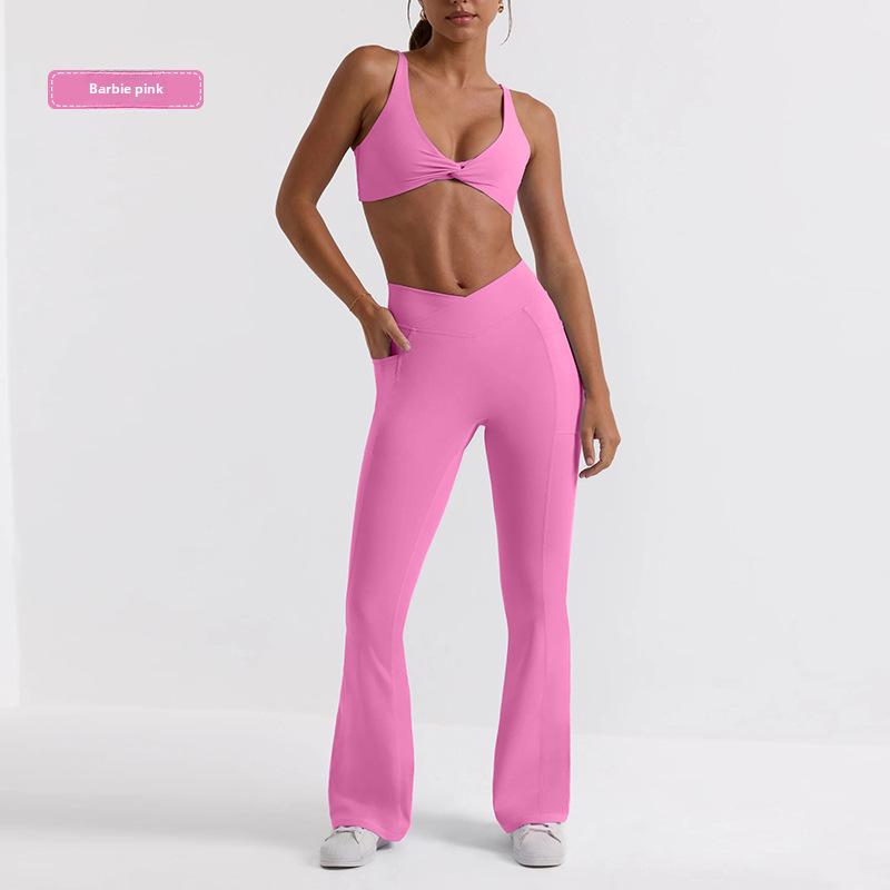 Cross-Border Sexy Underwear Set: Sports Camisole Bra & High-Waist Yoga Pants