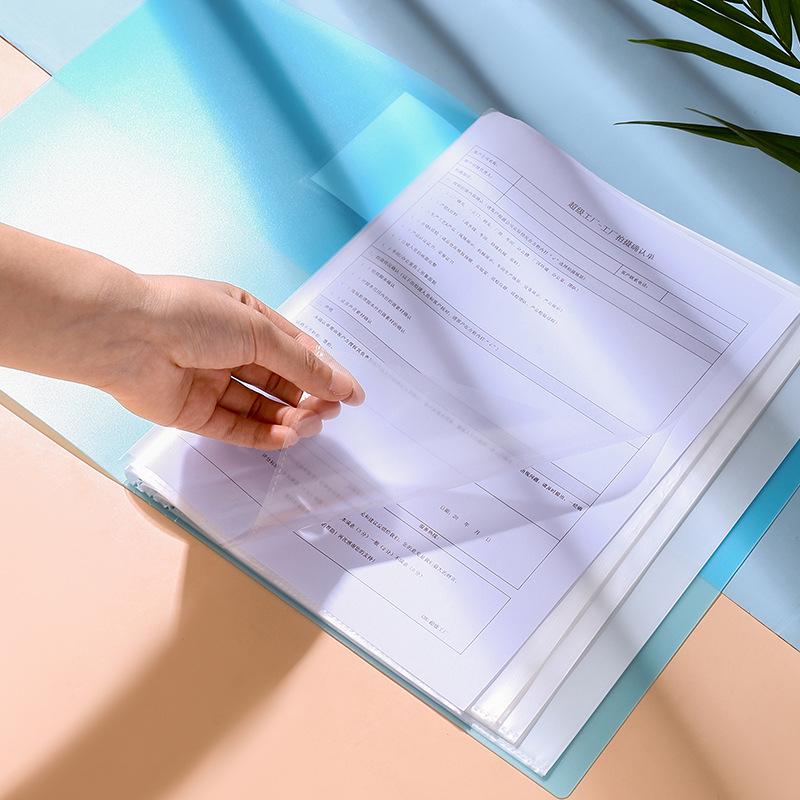 A4 Candy Color Multi-Layer Ring Binder - Waterproof Transparent Plastic Storage Book for Student Test Papers