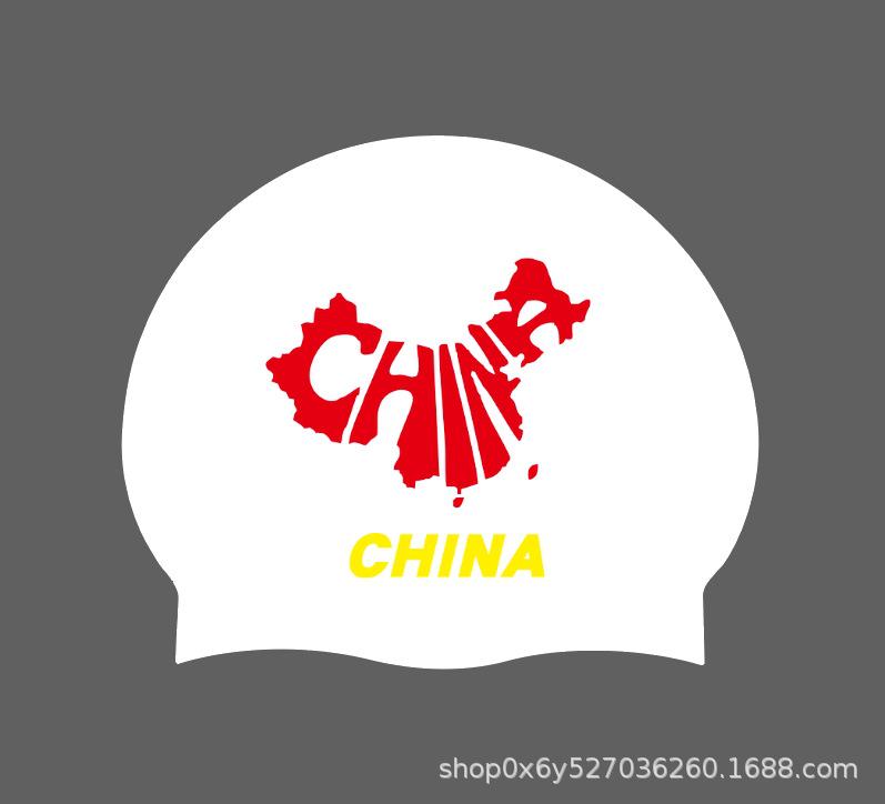 Women's Long Hair Silicone Swim Cap with Racing Pattern for Large Sizes