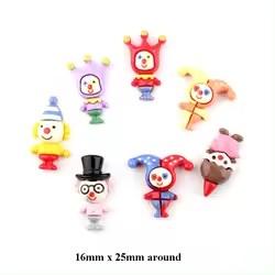 Craft Cute Cartoon Clown Design Flat Back Resin Cabochons Artificial Style Souvenir Model