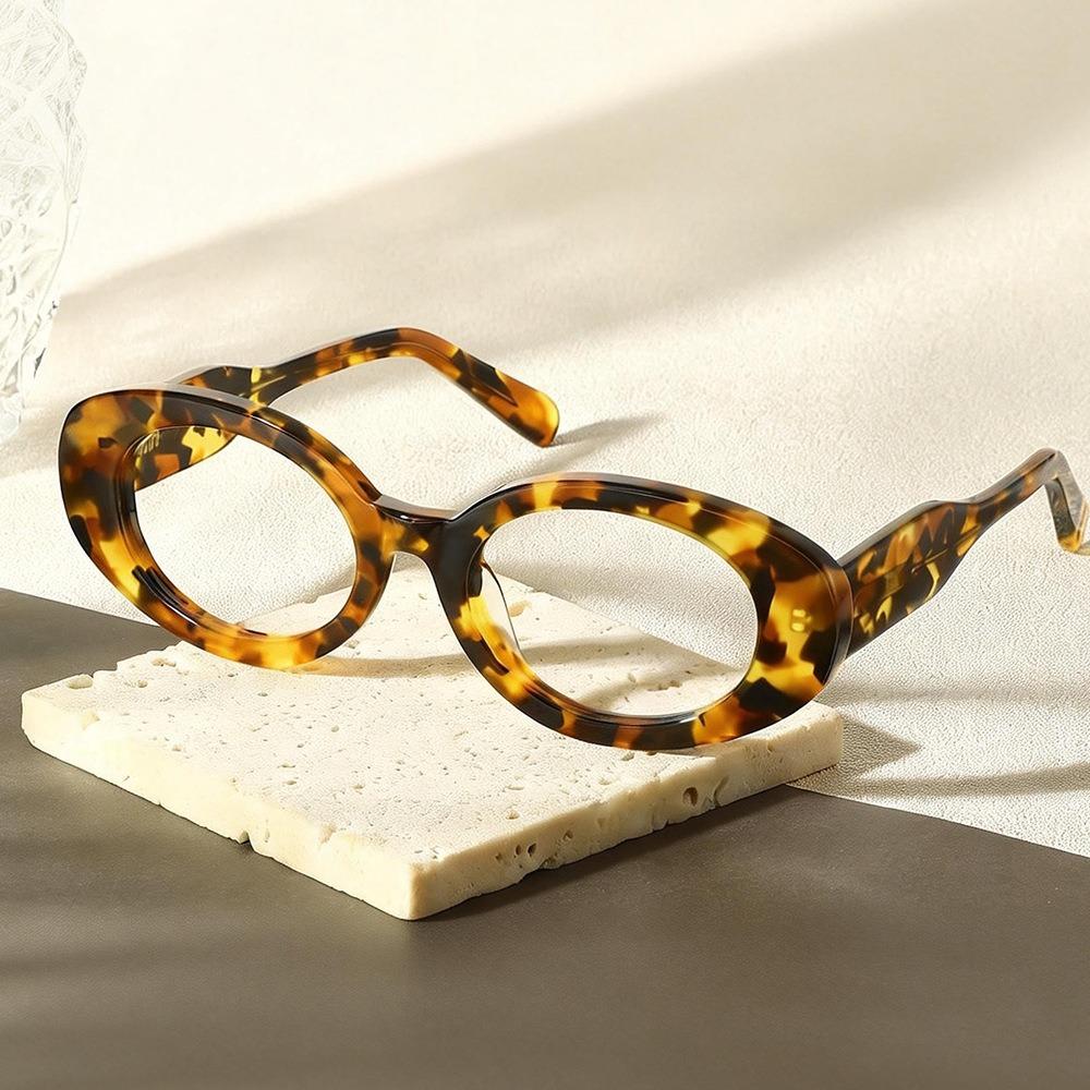 

Acetate Glasses Frame Women Handmade Oval Eyeglasses Frame Women Retro Luxury Brand Designer Eyewear морская черепаха
