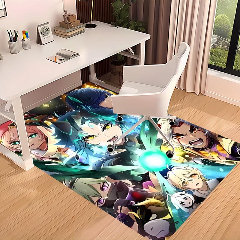 Genshin Impact characters Printed Absorbent Washable Carpet, Non-Slip Bathroom Mats, Kitchen Rugs, Yoga Mat,Living Room Entrance, Camping Picnic Rugs