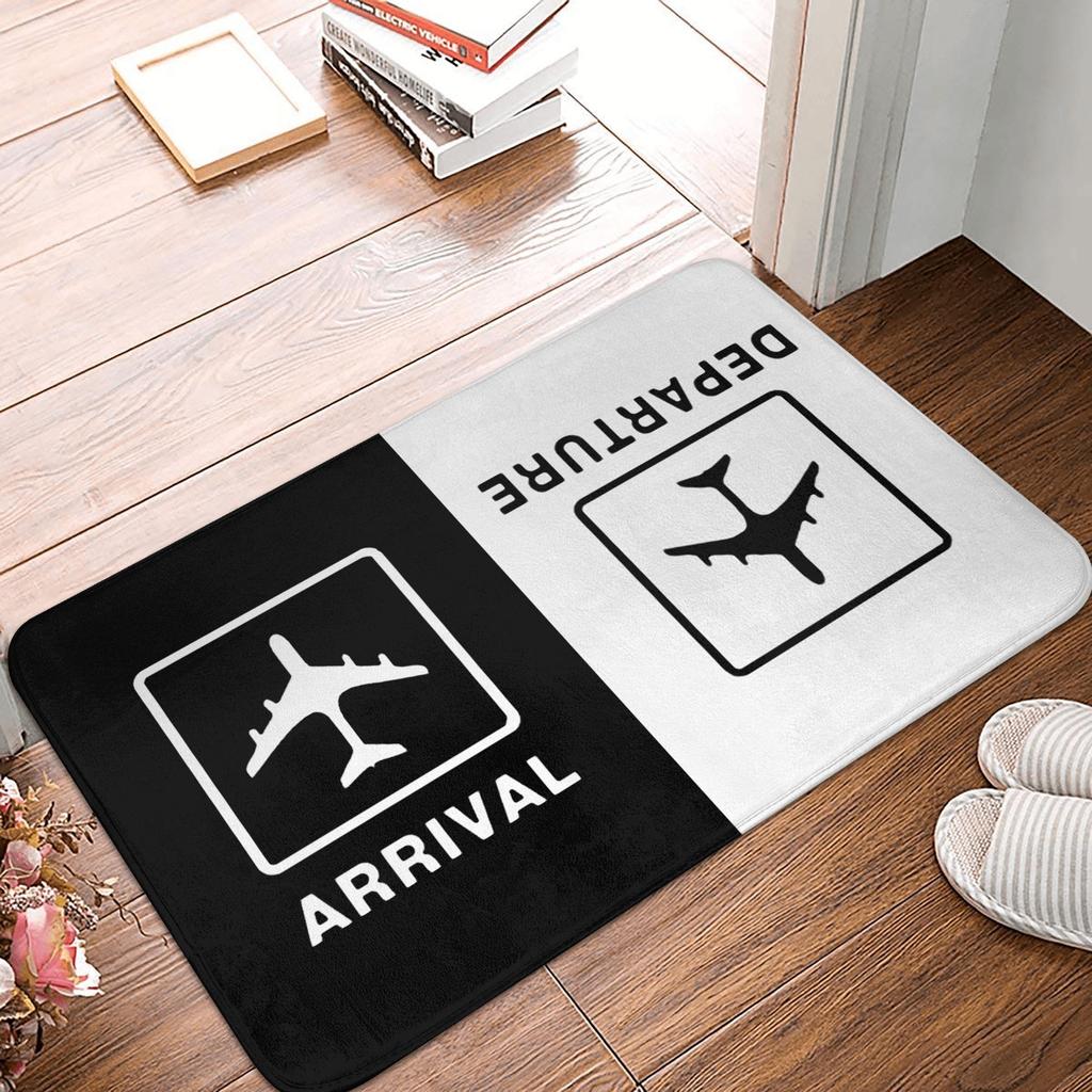 Aviation Departures Arrivals Doormat Anti-Slip Bath Kitchen Mat Bedroom Balcony Floor Door Entrance Carpet Rug