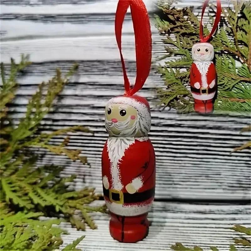 2026 Hot Funny Santa Claus Pendant, Christmas Ornaments, Funny Wooden Standing Santa Claus, Unique Christmas Craft Decorations