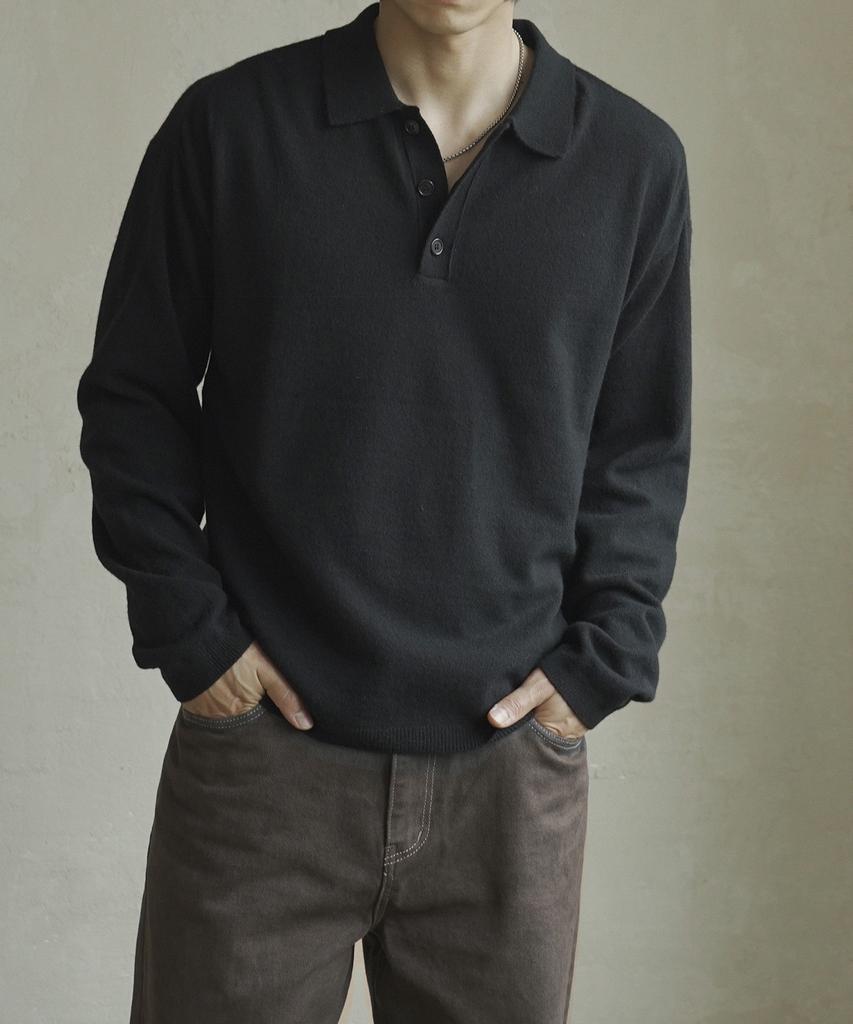SIIIIDO Front Ct Line Collar Knit #3
