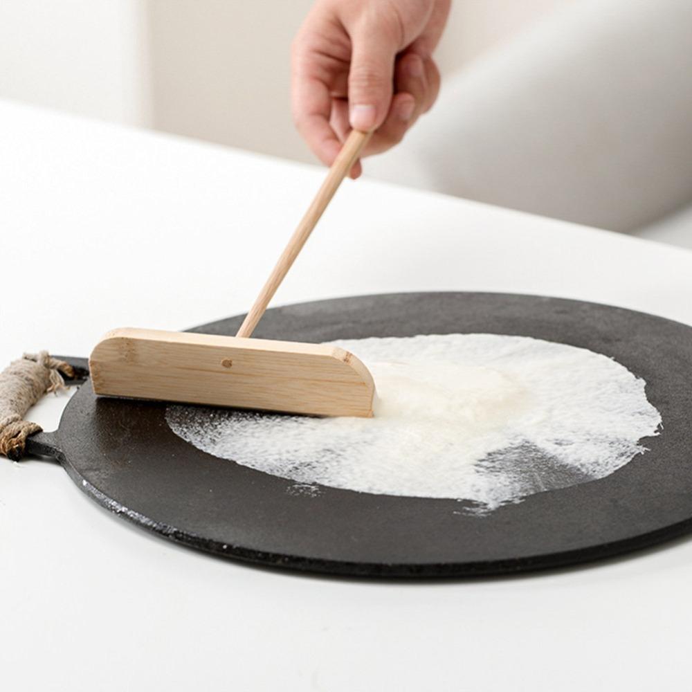 2pcs Washable Pancake Rake Long Handle Bamboo Pancake Rake Portable Pancake Spreader Crepe Pan