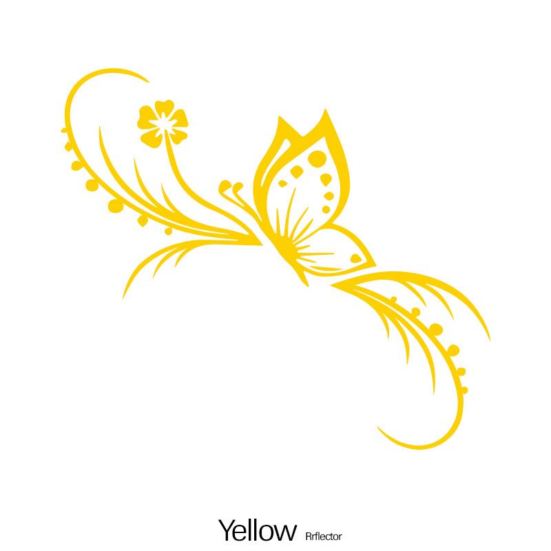 Fashion Butterfly Flowers Car Stickers Decoration Floral Art Reflective Vinyl Decals Car Motorcycle Decoration Accessories