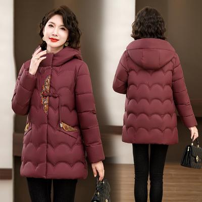 Winter Down Cotton Cotton Jacket Foreign Style Short Middle-aged and Elderly Chinese Style Warm Cotton-padded Jacket Women's Jacket