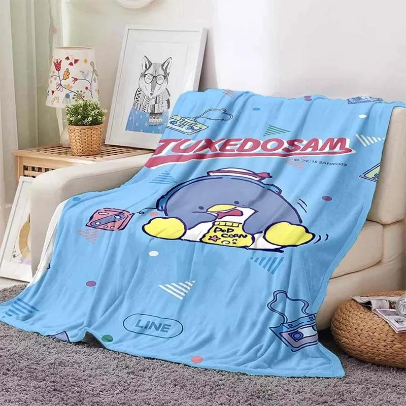 6 Sizes Tuxedo Sam Blanket Japanese Style Soft Flannel Throw Fluffy Bed Comfortable Home Four Season Warm Blanket Baby Gift