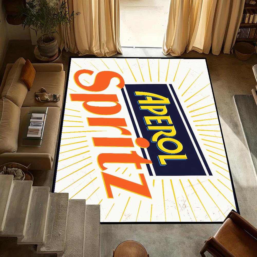 Aperol Spritz Fashion Doormat - Branded Anti-Slip Handmade Tufted Rug for Kitchen, Bedroom & Living Room, Cocktail Decor