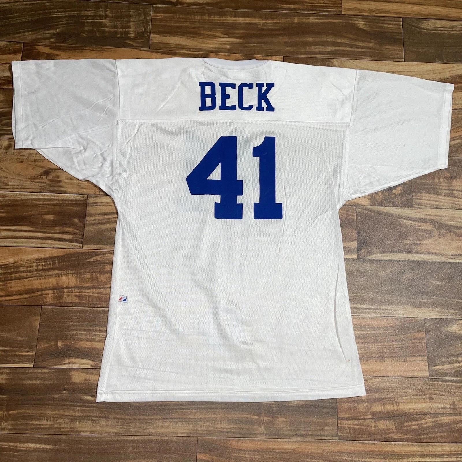 

Vintage 90s Majestic Tackle Tuff Jersey #41 Beck Size Large XL
