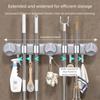 5 Hooks Wall-Mounted Mop Clip 4 Position Bathroom Broom Hanger Suction Cup Mop Holder  Laundry Room