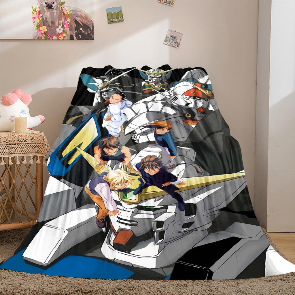 Anime Mobile Suit Gundam Soft Flannel Blanket Lightweight Cozy Microfiber Blanket for Couch Bed LXR106