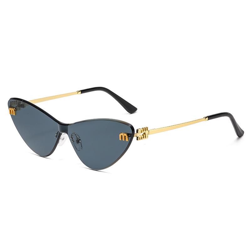 Frameless Trimmed Sunglasses Letter M Mijia Sunglasses Gradual Change Color Cat Glasses