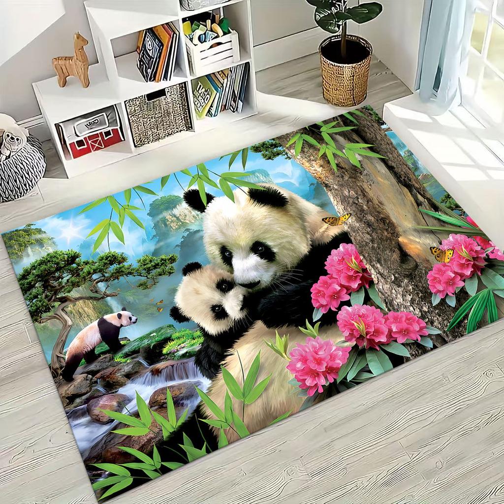New Dream Panda Cute Cartoon Art Rug for Bedroom Living Room Sofa Home Doormat Decor,Large Kid Play Non-slip Floor Mat Gift