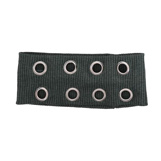 Women Hair Band Punk Style Rock Stretch Headband with Hollow Eyelets Aesthetic Design Hair Accessories