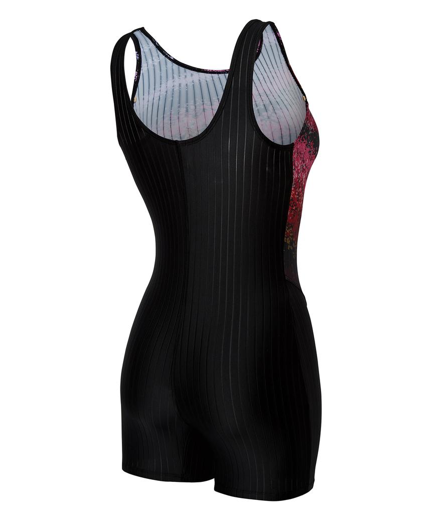 Laelliseupocheu [Oslh653 Mlt] Red Garden Aqua 3-Part U-Back Swimsuit