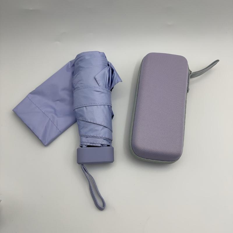 

6-Fold Portable Mini Folding Umbrella - Multi-Color Nylon Sun Rain Dual-Use | Dual Zipper Case for Travel Iron&6K