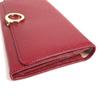 BVLGARI Bulgari Bulgari Logo Clip Bi-fold flap Long Wallet Leather Red