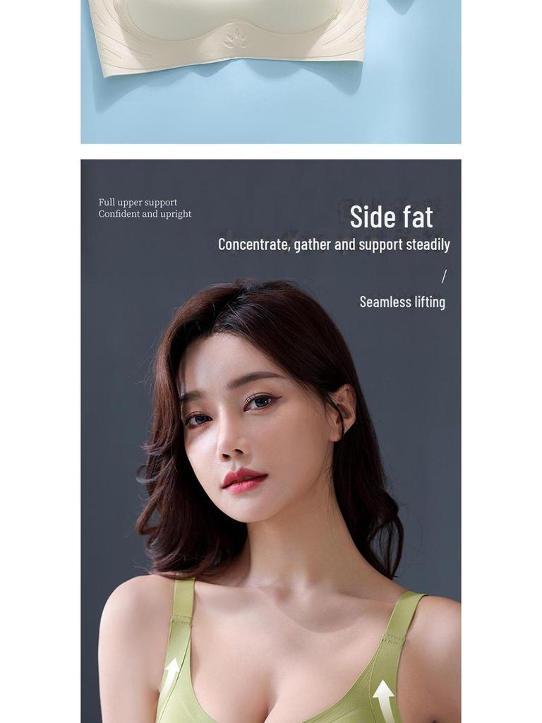 3D Support Seamless Bra for Small Breasts: Enhanced Lift with Jelly Strips & Thickened One-Piece Cup