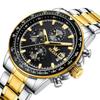 OLEVS Men's Quartz Watch, Stylish Multi-Function Watch with Stainless Steel, Waterproof, Luminous Display, Date Display, Analogue Watch for Men,
