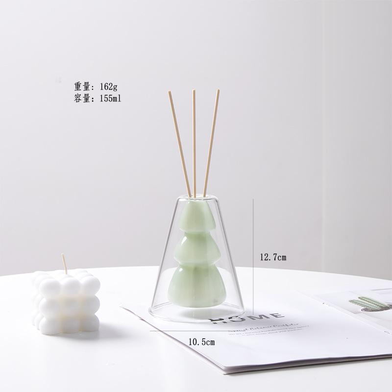 Colorful Double-layer Glass Vase, Vase Decoration Glass Vase Flowerpot Home Office Dining Table Decoration