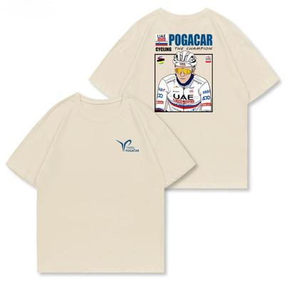 Tricou POGACAR, ilustrație a unei biciclete Turul Franței, tricou de vară cu mânecă scurtă, stil retro american casual