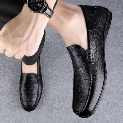 Fashion Fashionable Outdoor Men's Breathable Non Slip Casual Driving Shoes Luxurious Brand Men Comfortable Cowhide Soft Soled Bean Shoes