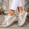 Size 35-44 Fashionable, Versatile, Elegant, Comfortable Lace-Up Chunky Sole Sequined Studded Sneakers