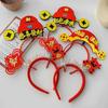 Red Hairband 2025 Happy New Year Headband Mascot Dragon Cartoon Dragon Headband Felt Hair Hoop New Year Headwear