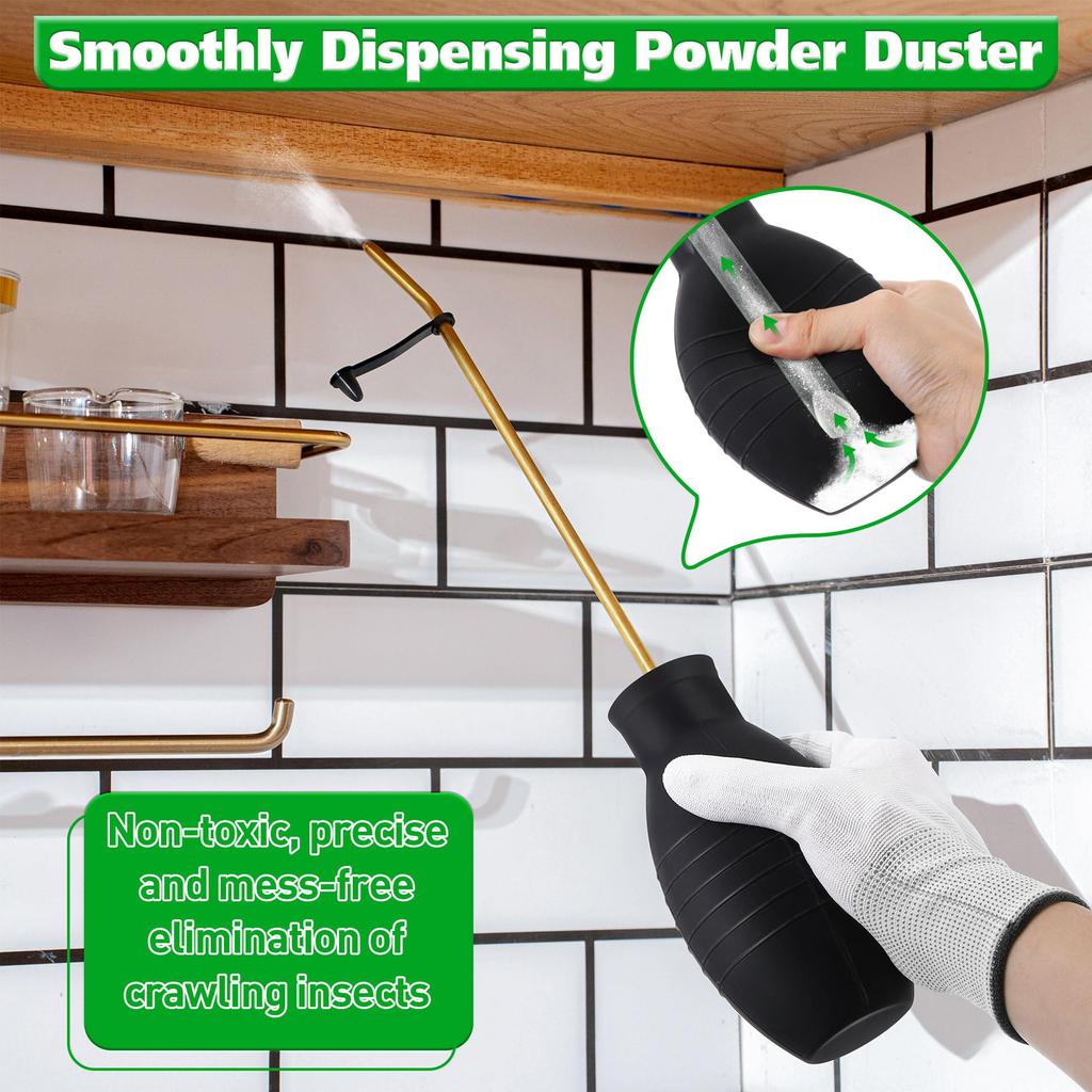 Diatomaceous Earth Duster with Long Metal Tube Handheld Diatomaceous Earth Spreader for Diatomaceous Earth & Fine Powders