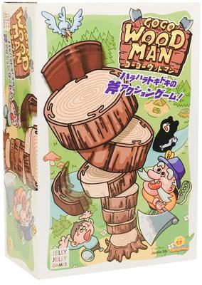 JELLYJELLYGAMES GoGo Woodman Wooden Action Balance Game for Ages 2-7 Players, 5+