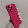 Phone Case For Poco x7 f8 f7 f6 x6 f3 f5 Pro C61 Retro Red Grid Pattern Hard Plastic Shockproof Protective Bumper Cover