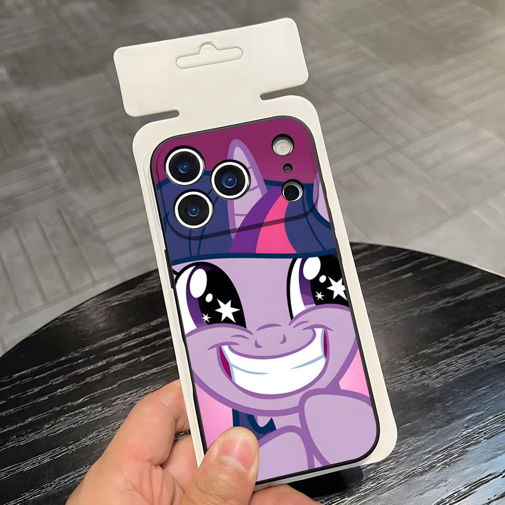 Anime M-My L-Little-P-Pony Cute Phone Case For IPhone 17 Air 16 E Pro Max 15 14 13 Mini 12 Pro 11 Max Plus Black Soft Shell