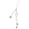 Stylish Bowknot Phone Chain Heart Flower Charm Pendant Keychain Backpack Decoration for Cellphone Key Bag Phone Lanyard
