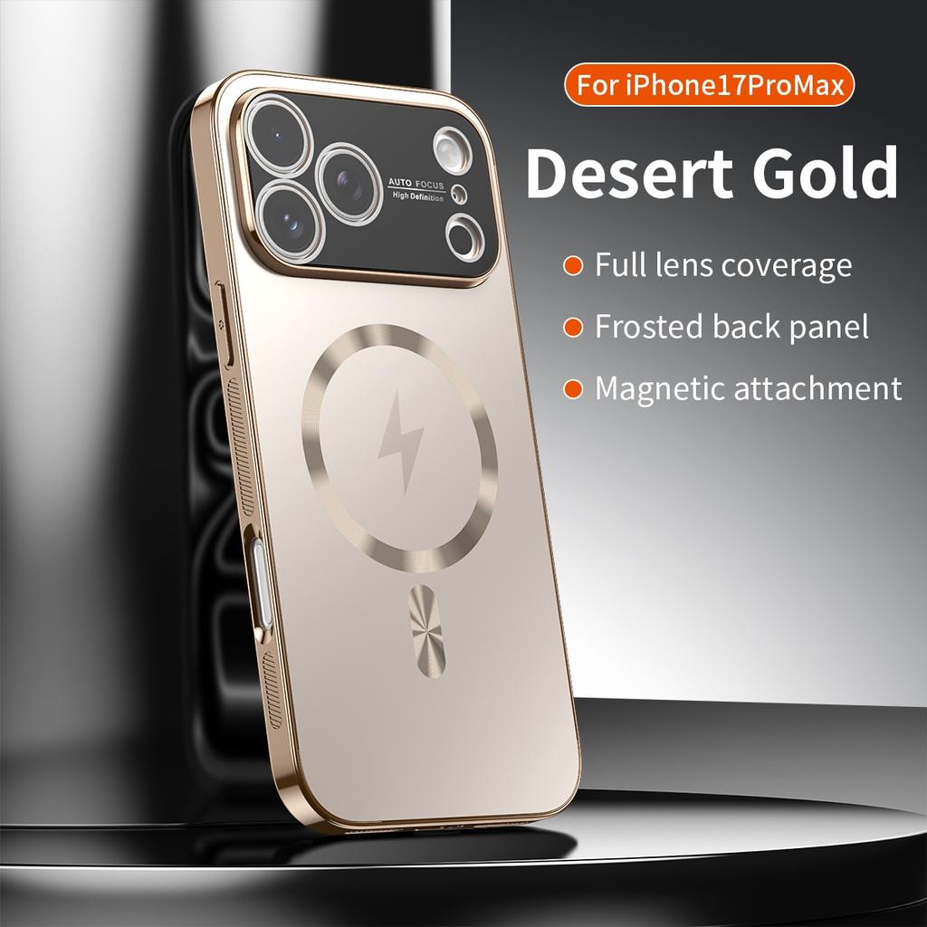 Luxury Plating Matte Magnetic For Magsafe Hard Case For iPhone 17 15 16 14 13   Pro Max Camera Protection PC Shockproof Cover