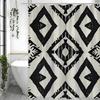 Black and Gray Geometric Shower Curtain, Bathroom Decorative Shower Curtain, Waterproof Shower Curtain with Hooks
