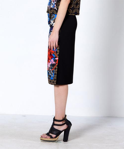 Greedius Tile Print Midi Skirt