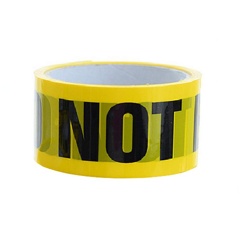 Large Roll Warning Tape - Black Text on Yellow Background, 4.8CM Wide, 25M Long