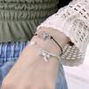 S925 Sterling Silver Bowknot Natural Pearl Bracelet, Simple Ins Design, Niche Jewelry B650S