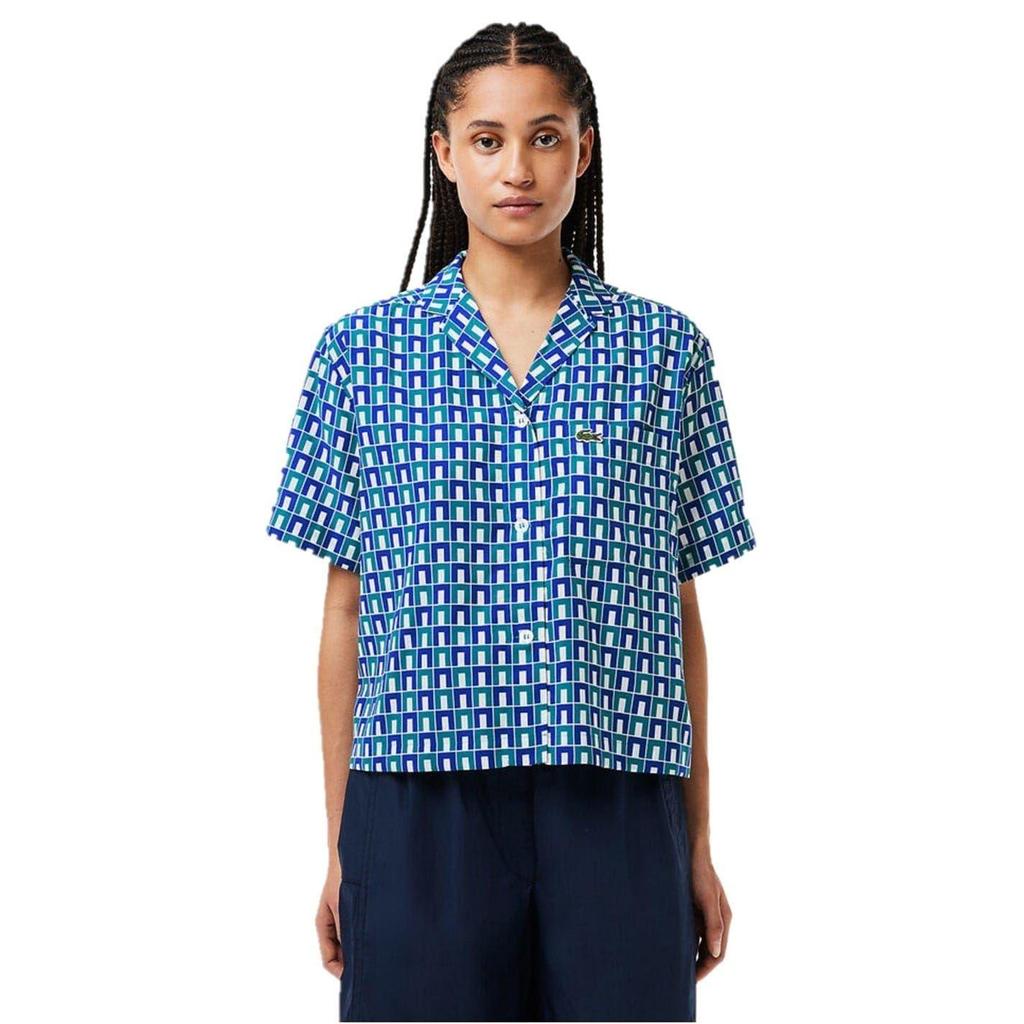 Lacoste Womens/Ladies Geometric Short-Sleeved Shirt