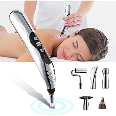 Caneta de acupuntura, caneta de massagem eletrônica 5 em 1, terapia de alívio da dor, caneta de energia poderosa recarregável, ferramentas de alívio de dor