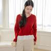 Laengsseon Ls_Casual Layered Knit Top_Red