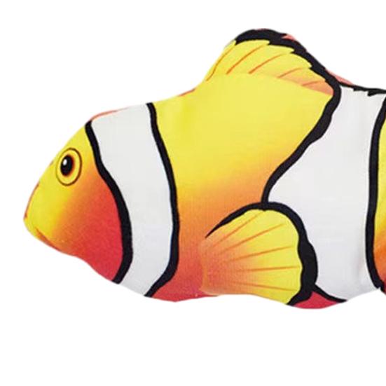 Flopping Fish Cat Toy Rechargeable Soft Stuffed Fish Interactive Chew Toy Realistic Fish Cat