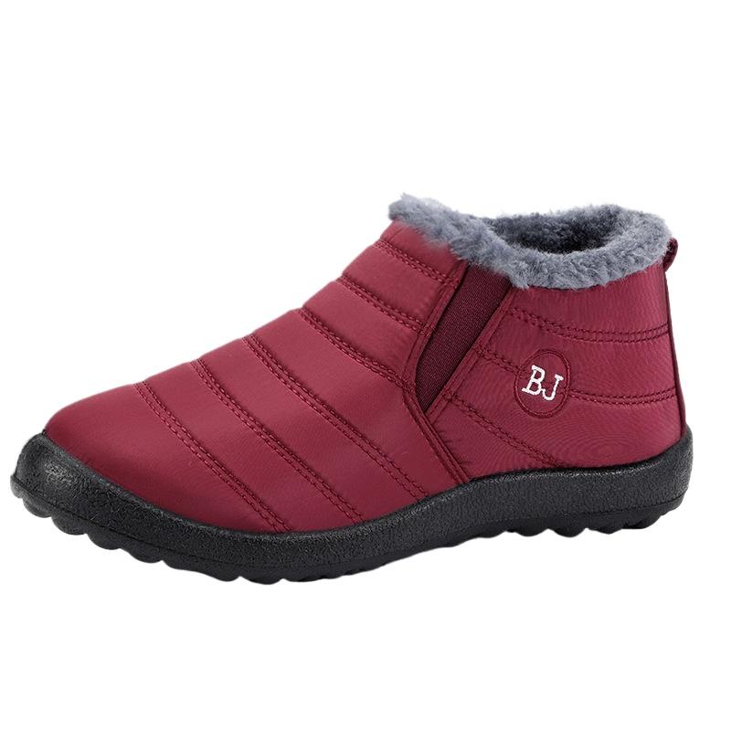 Large Size Cotton Boots, Winter Fleece-lined Thickened Fashion Snow Boots, Men's and Women's Couples' Waterproof and Non-slip Cotton Shoes for Women.