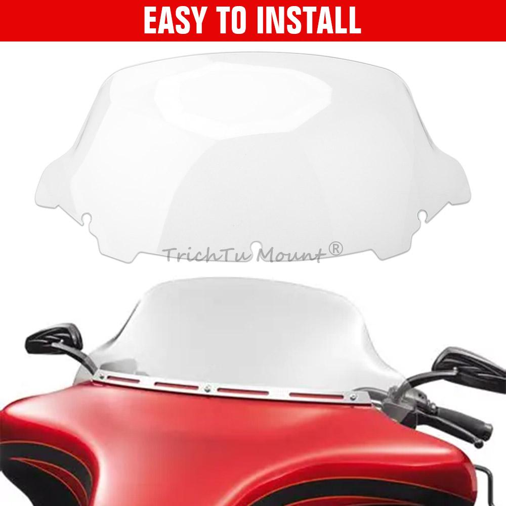 Motorcycle 10.5" ABS Plastic Windshield Windscreen Clear Fit For Harley Trike Tri Glide Ultra Classic FLHTCUTG 2014-2025