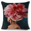 Sexy Flower Feather Women Cushion Cover Decor Harajuku Aesthetics Lady Double Print Pillowcase for Sofa Home Linen Pillow Case