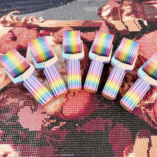 2 Pcs Rhinestone Art Roller 3D Printed Rhinestone Painting Press Roller Easy-Grip Hand Roller DIY Craft Tool for Rhinestone Embroidery
