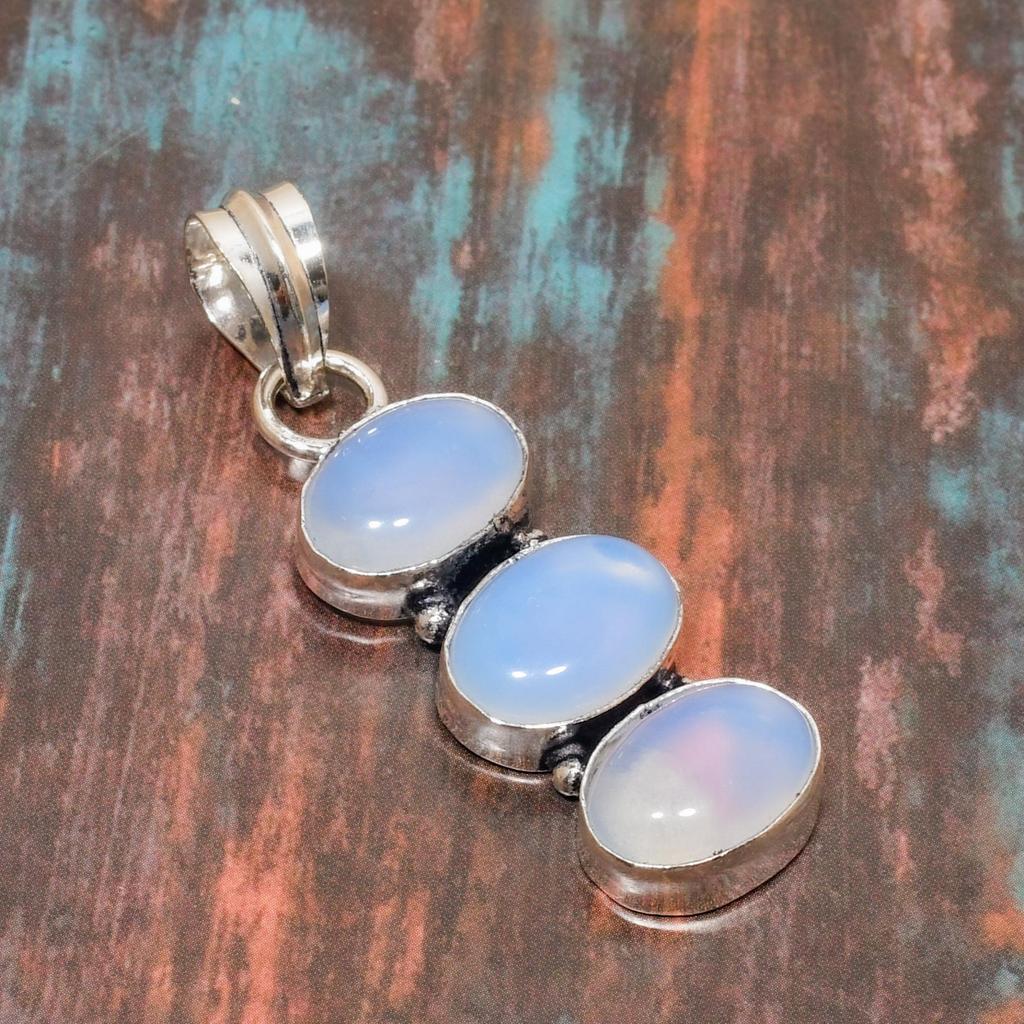 Attractive Milky Opal Gemstone Handmade Solid 925 Sterling Silver Jewelry Pendant For Women